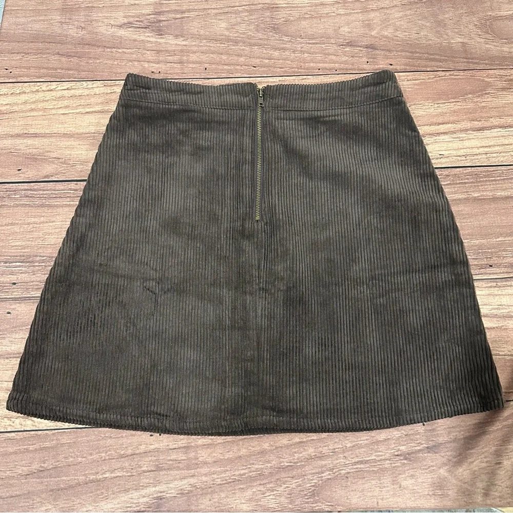 NWT One Way for LF Retro Brown Corduroy A-Line Mini Skirt AU 8 US XS